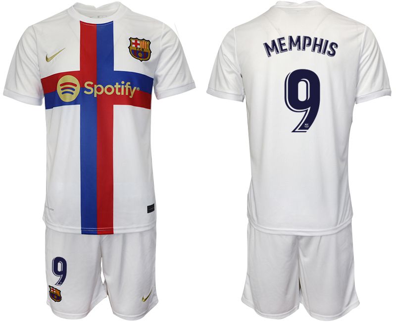 Men 2022-2023 Club Barcelona white away #9 Soccer Jerseys->customized soccer jersey->Custom Jersey